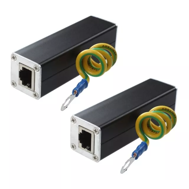 2X RJ45 Plug Ethernet  Dispositif de  Contre Les Surtensions 100MHz E1Z32756