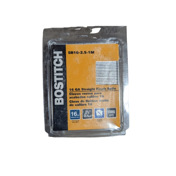 Bostitch® 2-1/2" 16-Gauge Bright Smooth Shank Flat Head Straight Finish