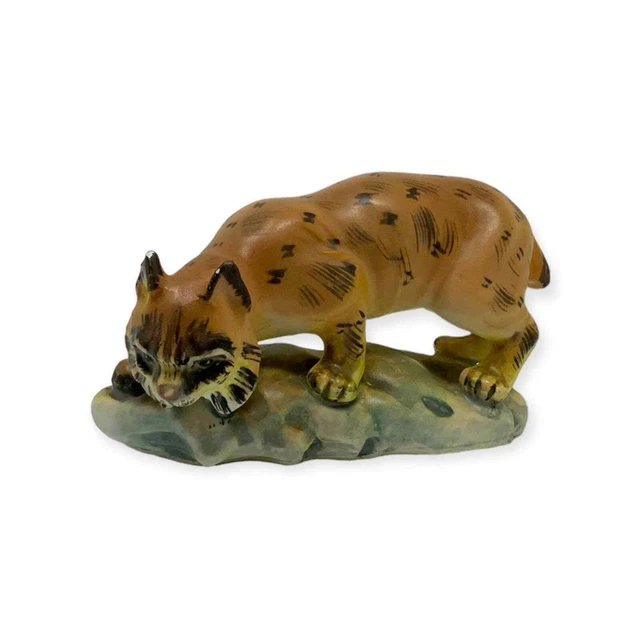 Olimco Vintage Japanese Ceramic Bobcat Animal Figurine Collectable Menagerie
