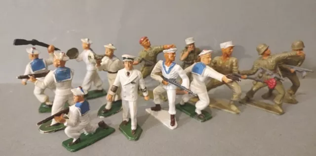 Lot Soldats Anciens Starlux, Cofalu, Divers WW2 Figurines 1/32 Vintage