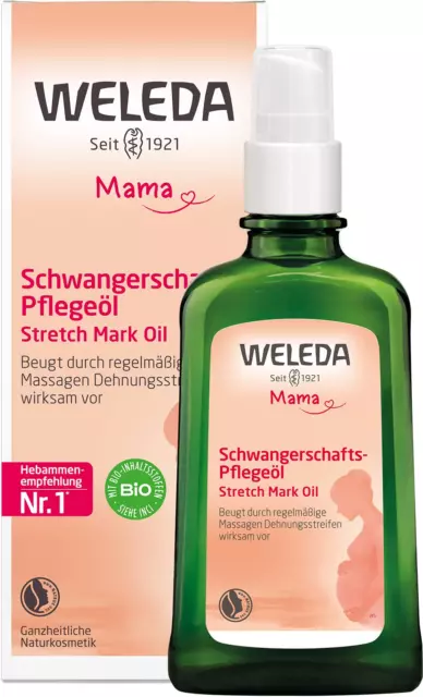 WELEDA Bio Mama Schwangerschaftsöl - veganes Naturkosmetik Babybauch Massageöl z