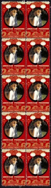 American Foxhound Year Of The Dog 2018 Strip Of 10 Mint Stamps