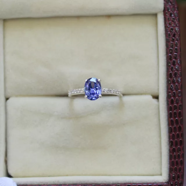 Bague de mariage coupe ovale en tanzanite créée en laboratoire bague de...