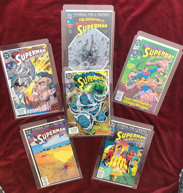 SUPERMAN: MAN OF STEEL #18, 17, 19  DOOMSDAY DC 1992 + funeral comics NM