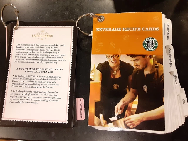 Starbucks Barista Official Recipe Cards & La Boulange Pastry Cards Hard To Find
