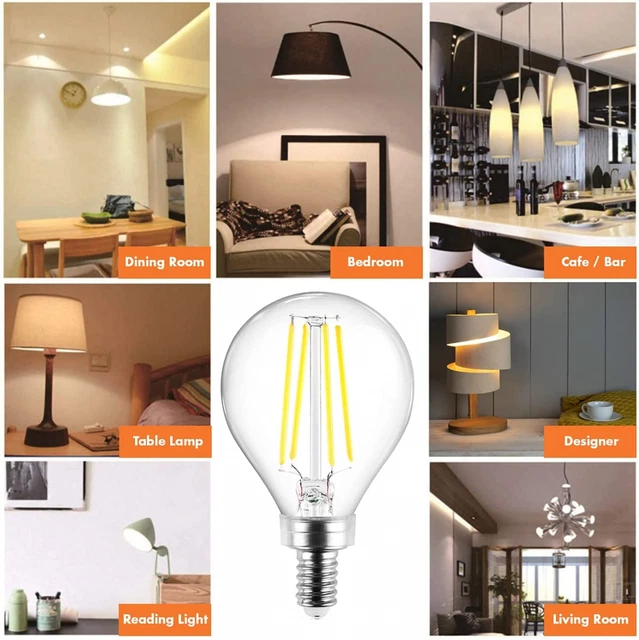Tungsram LED E14 Klarfilament Mini Globe Glühbirnen, 4W, 470 Lumen, 40W... 3
