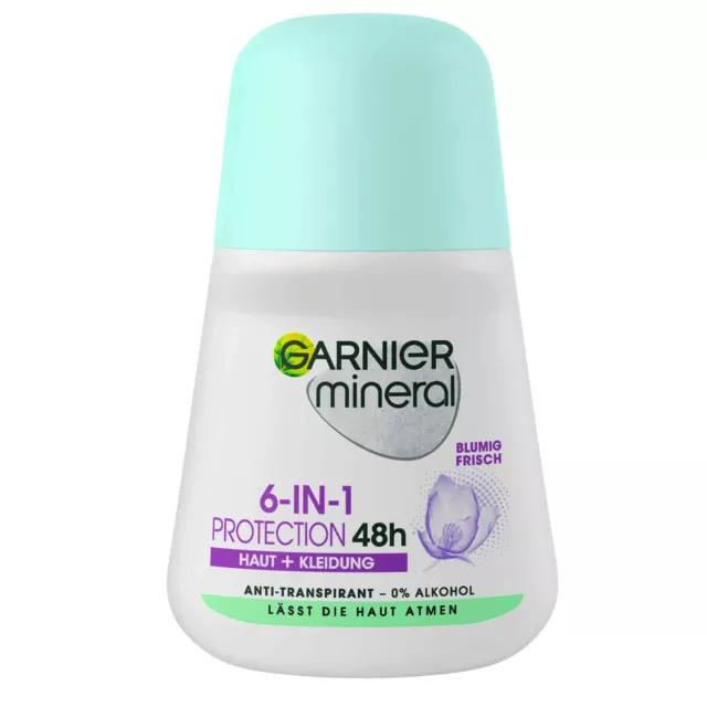 50ml Garnier mineral Protection 6 in 1 Anti Transpirant Deo Roll On