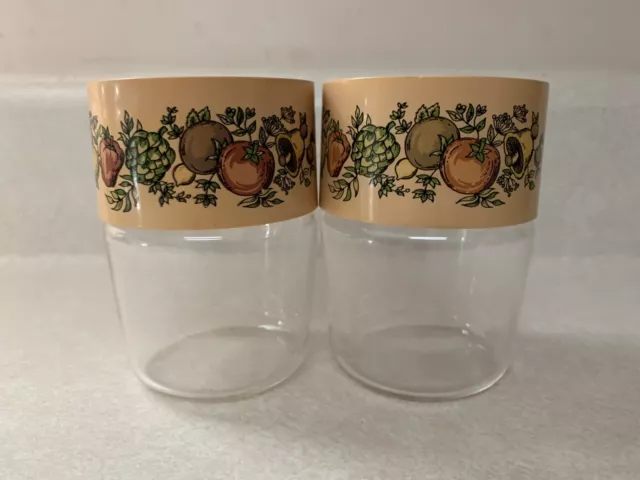 Vintage Corelle PYREX Ware See n Store Spice of Life Glass Salt & Pepper SHAKERS