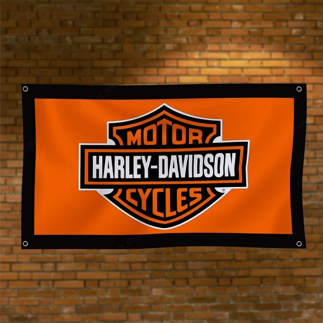 Drapeau Harley Davidson Biker To The Bone - 90x150cm, Tissu, Pour Mur, Atelier, Décoration Thème Moto