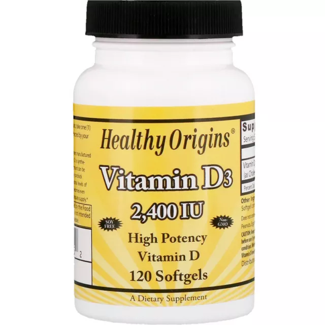 High Potency Vitamin D3 D-3 2400iu 120 Softgels | Immune System Bone Health