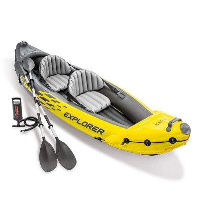 LIUYU K2 Kayak Set Kayak Gonfiabile per 2 Persone con Remi in Alluminio e Pompa dAria ad Alta Potenza Kayak Gonfiabile ， Canoa Gonfiabile 