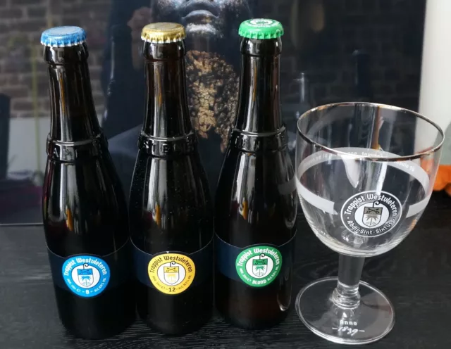 Bières trappistes Westvleteren 6, 8, 12 et un verre 33cl