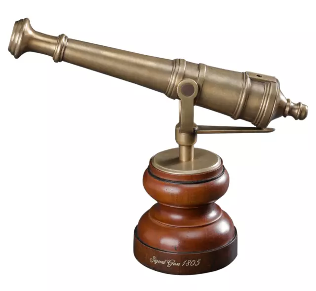 Signal Gun Cannon 1805 Brass & Wood Model 8.25" Navy Warship Naval Armament New