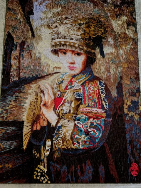 Chinese Hand Made WOVEN Silk  Artists Embroidery STUNNING ORIGINAL TRADITIONAL 2