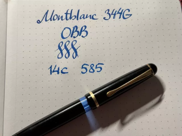 Montblanc 344-G Füller, OBB 14K Goldfeder, Vintage Antik MEISTERSTÜCK Füller