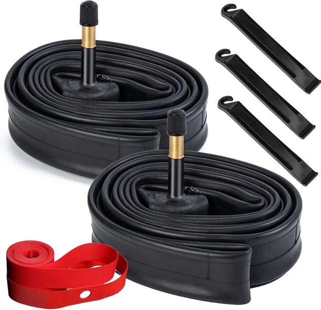 2 Pack 700C Road Bike Tubes 700 x 25C/28C/30C/32C AV48mm Valve 700C Tubes
