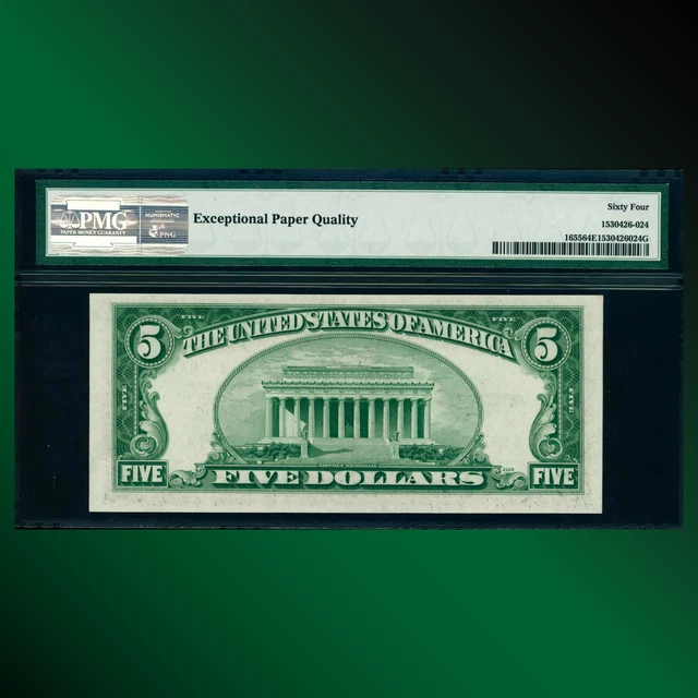 Fr.1655 1953 $5 Five Dollar Silver Certificate B/A Block, PMG 64 EPQ, 12201 2