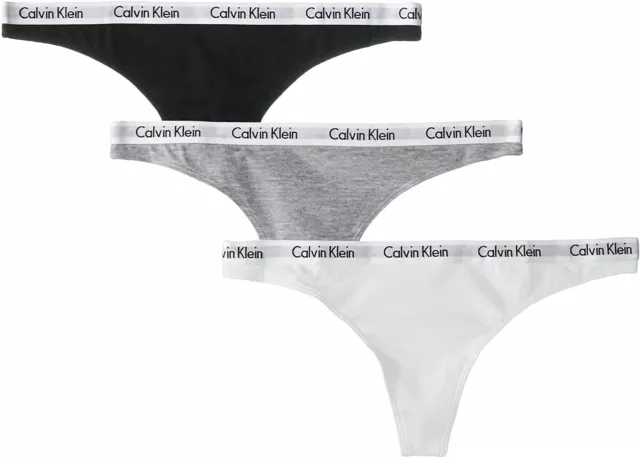 Calvin Klein Women's 246099 Carousel Logo Cotton Thong Panty Underwear Size S