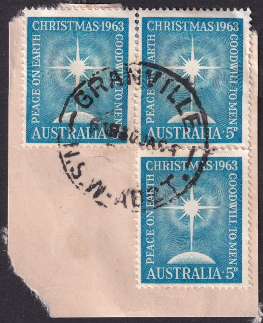 AUSTRALIA 1963 5d CHRISTMAS POSTMARK [H&T] TYPE 3(i)aT GRANVILLE / N.S.W-AUST