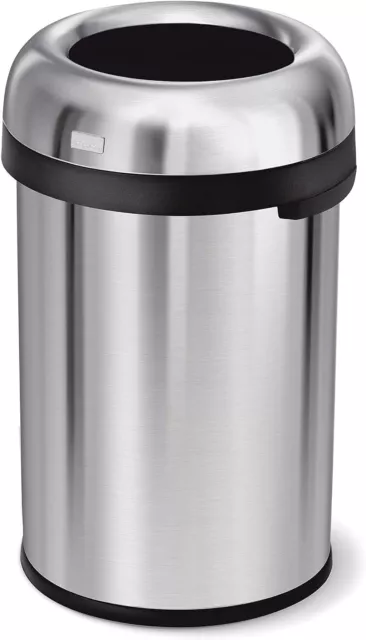 simplehuman 115 Liter / 30 Gallon Bullet Open Top Trash Can Commercial Grade Hea