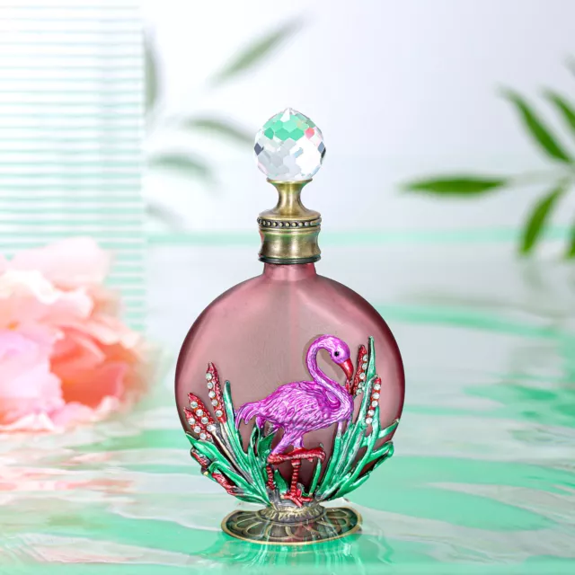 30ml Antique Perfume Bottle Pink Flamingo Empty Refillable Crystal Glass Bottle