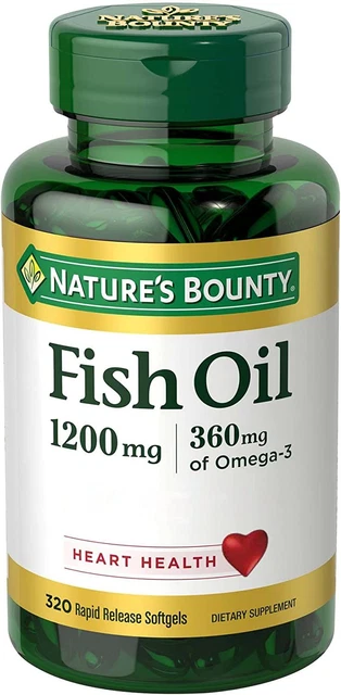 Nature's Bounty Fish Oil, Dietary Supplement, Omega 3, Supports Heart...