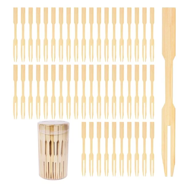 500Pcs Bamboo Forks 3.5 Inch, Cocktail Forks Appetizer Forks, Small Forks4759