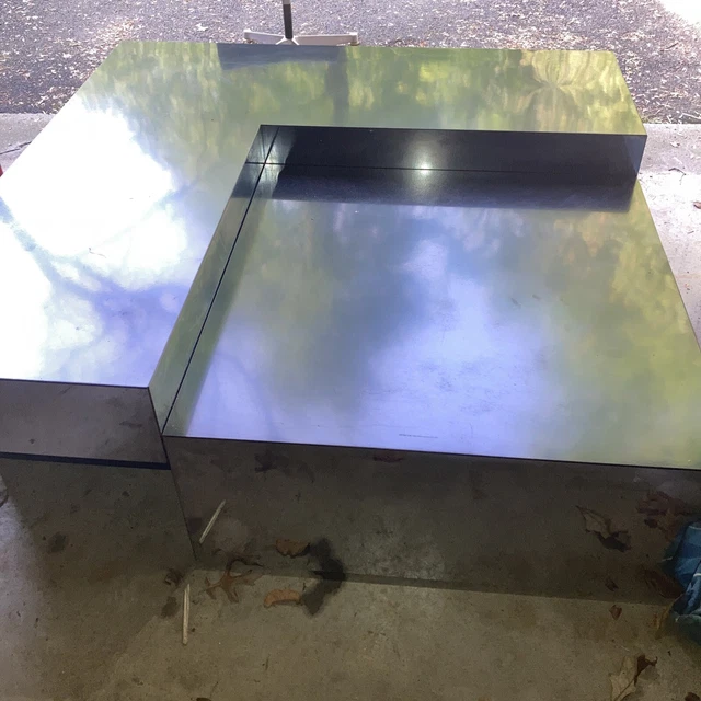 modern Willy Rizzo style of Italian coffee table stainless steel modern Willy Rizzo style of Italian coffee table stainless steel