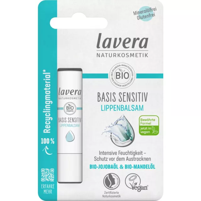 Lavera basis sensitiv LIPPENBALSAM Bio-Jojobaöl & Bio-Mandelöl   4.5 g