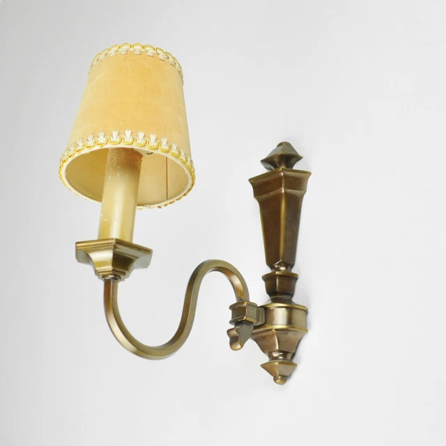 Wall Lamp Brass - Vintage - Lampshade - E14 -