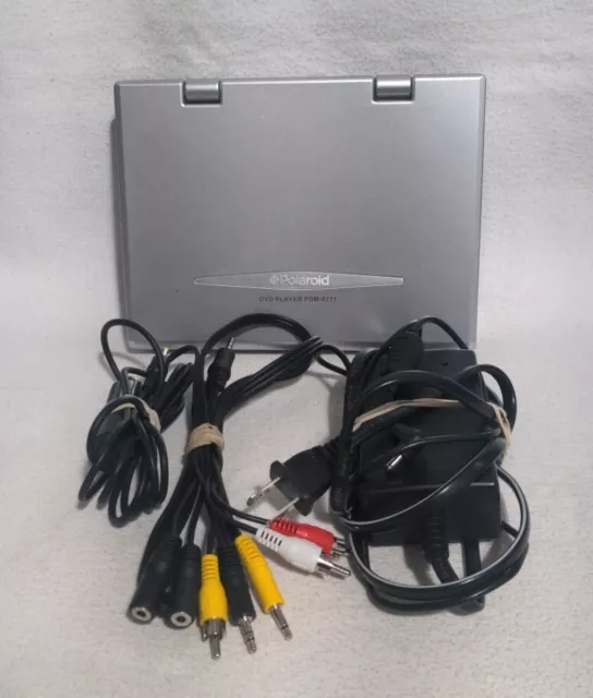 Polaroid Silver Portable DVD Player PDM-0722 with Power Cords (Home & Car)-Used