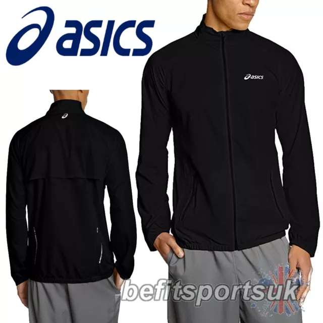 GIACCA DA CORSA Asics Nera Da Uomo Intrecciata Cerniera Completa