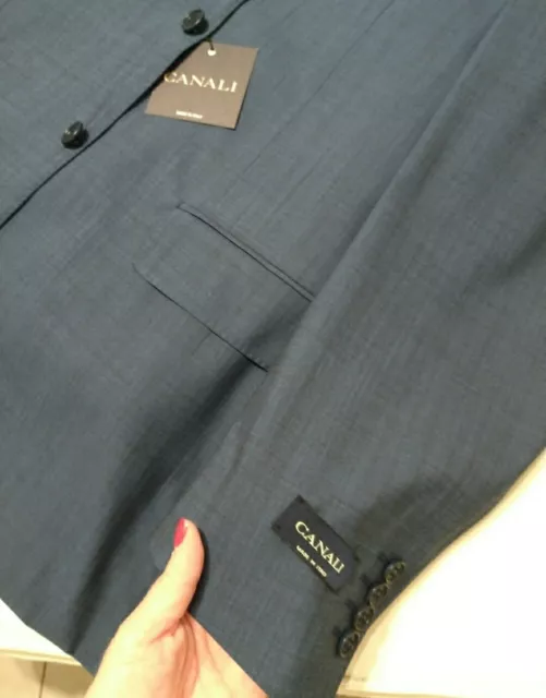 Abito Uomo Blu "Canali" Nuovo Con Etichetta, Tg 54, 3 Bottoni, 795€! Eccellente