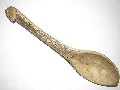 08I7 Antique Spoon Ladle Anthropomorphic Art Primitive African Tribale