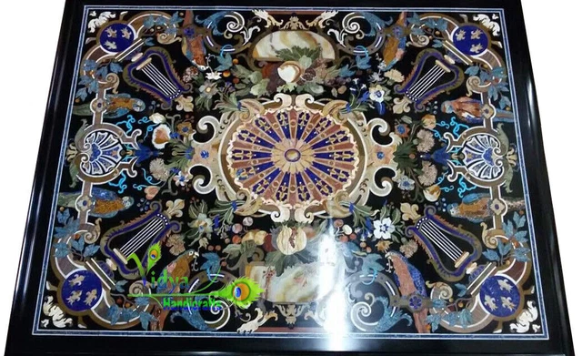 36  Marbre Table Top Incrustation Pierre Handmade Travail Décor