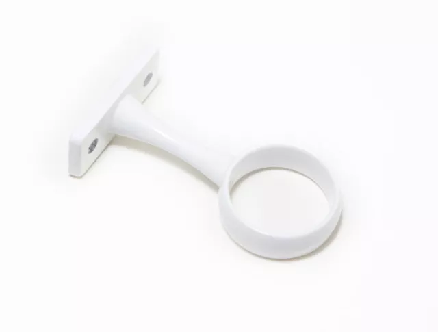 Neuf 2 X Garde-Robe Canne Rail Support Centre Prise Parenthèses 19mm 1.9cm Blanc