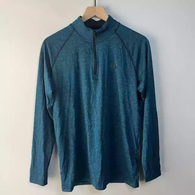 Under Armour Men's Loose Fit Quarter Zip Pullover Top Teal Blue Size Small