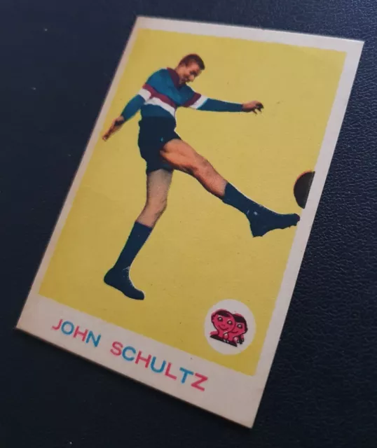 SCANLEN'S VFL FOOTY CARD 1964 No.21 John Schultz Footscray Bulldogs AFL Football
