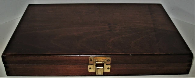 Unmarked Empty Dovetailed Wooden Hinged Box w Clasp for Cigars or Jewelry
