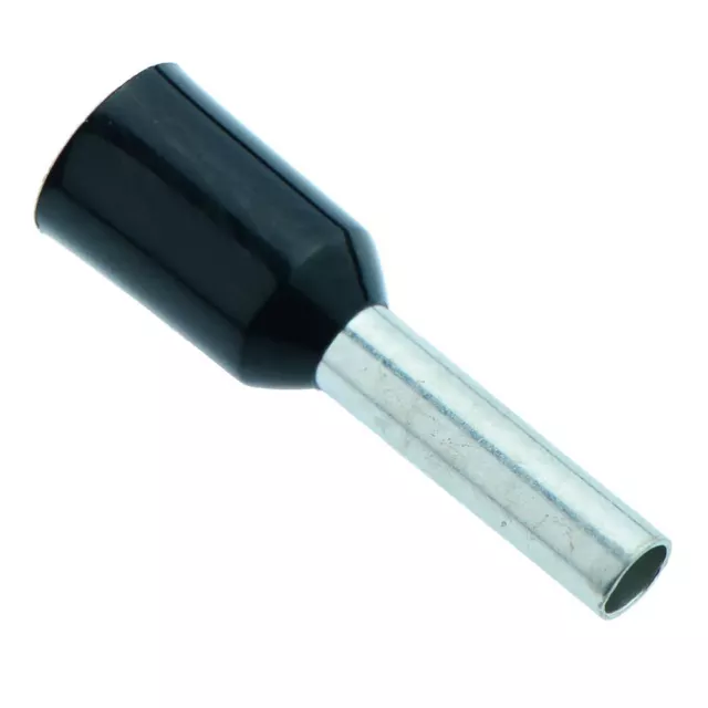 Black 1.5mm Bootlace Ferrule Connectors - Pack of 100