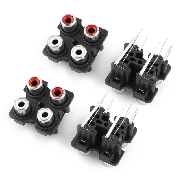 Panel Mounting Audio Video Jack AV Socket 4 Position RCA Female Connectors 4pcs