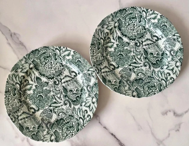 burleigh×ラルフローレン グリーンフェディッドピオニープレート2枚 Burleigh Faded Peony Dinnerware Collection | Ralph Lauren® PA