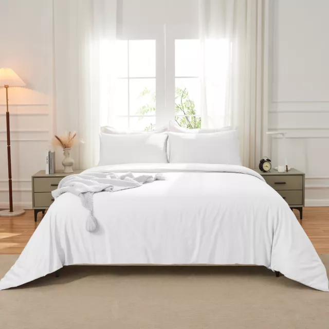 Quilt Cover Set 100% Cotton Ultra Soft Comfy Luxurious Duvet Cover All Size Bed