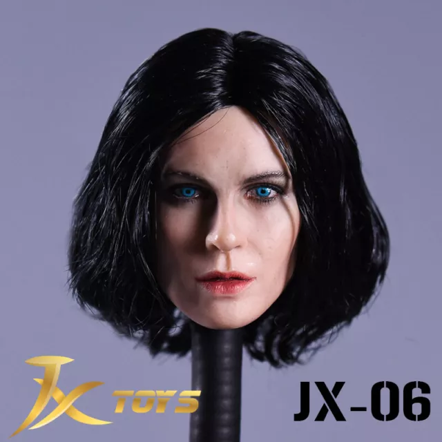 JXtoys-06 1/6 beauty blue eyes short hair head carving fit 12" action figure 2