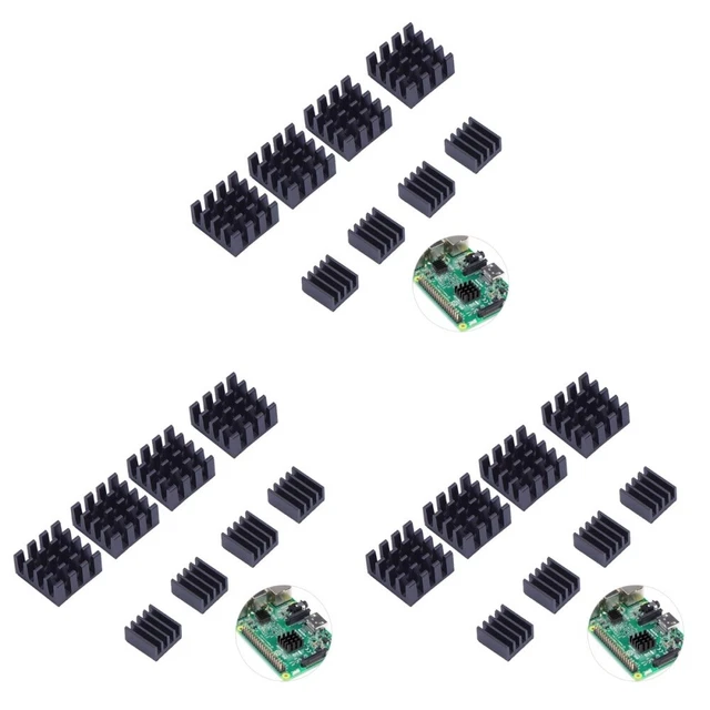 24 PCS Practical Adhesive Black Aluminum Heatsink Cooling Kit Compatible for