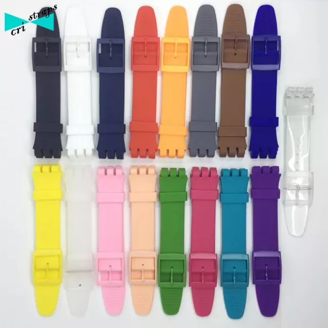 CINTURINO SWATCH 16 17 19 20 mm chrono 17mm silicone gomma nero orologio irony m EUR 17 99 PicClick ES