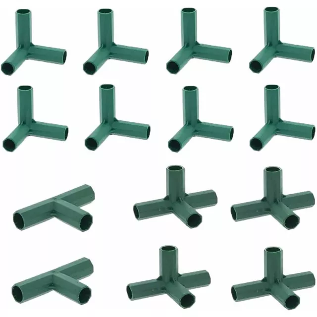 Ensure Stability with 14pcs Garden Frame Canes Connector PVC Fitting Green