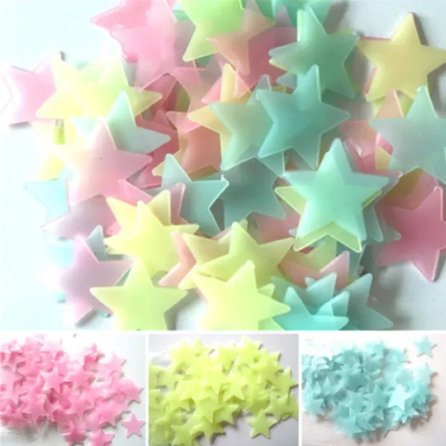 Glow In The Dark Stars Glowing Stickers Kids Bedroom Ceiling Wall Nursery 100 UK