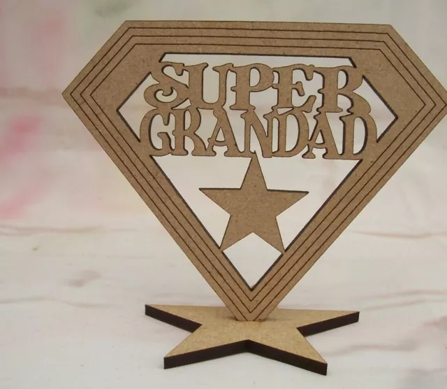 Super Dad Daddy Grandad plaque Craft Blank Fathersday Gift MDF 2