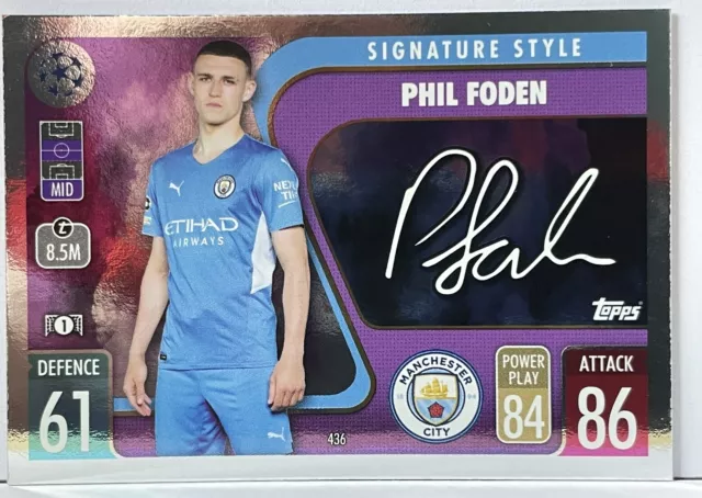 Phil Foden Match Attax 2021/2022 Signature Style Manchester City 21/22 # 436